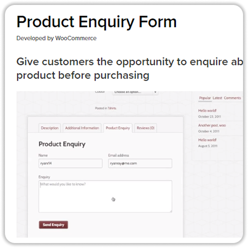 Dynamic Product Inquiry System